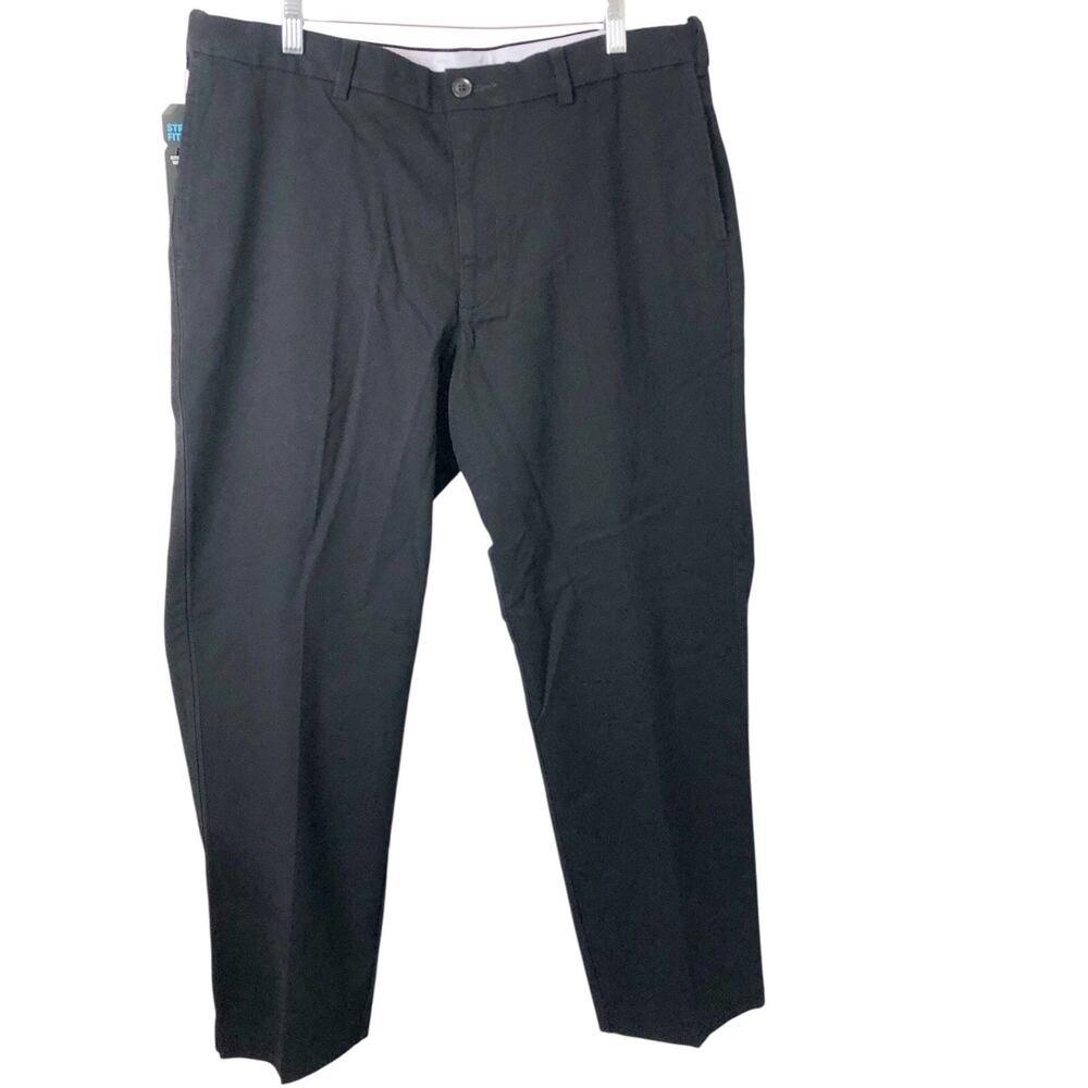 Savane NWT Men's Black Ultimate Performance Flat Front Chino Pants Size 36X29